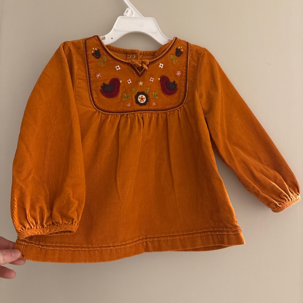Gymboree Orange Embroidered Blouse Y2k